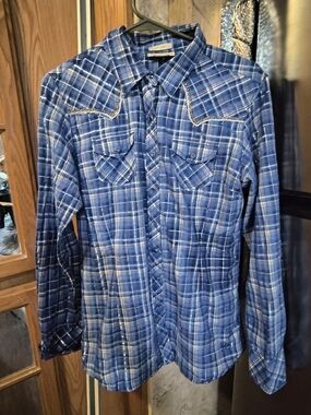 Ariat Blue Plaid Western Button-Down Shirt